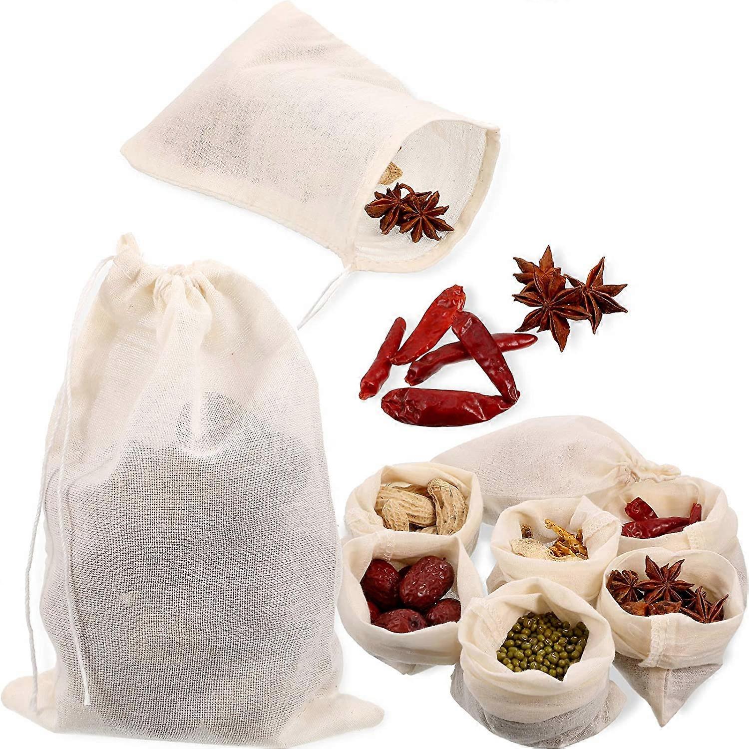 20pcs Reusable Drawstring Cotton Soup Bags