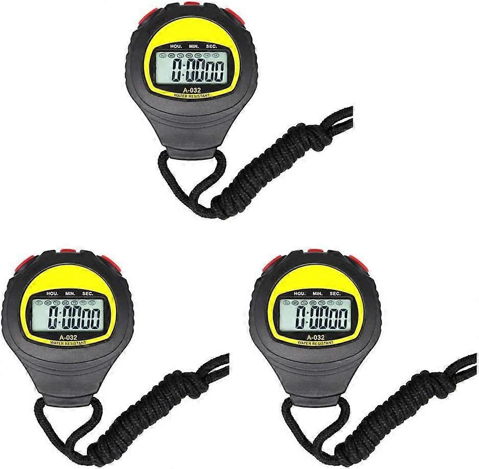 3 Set Large Display Electronic Stopwatch, Professional Running Timer
