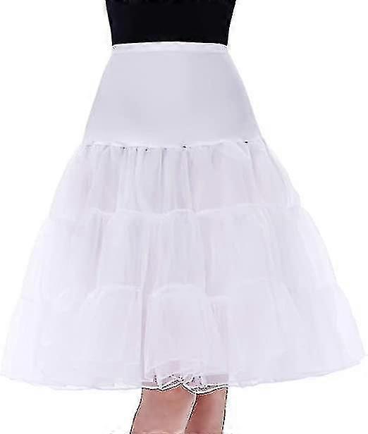 Jupon Blanc Tulle Femme Jupons Jupe 50s Abito Rockabilly Retro Underskirt Battente Vintage Petticoat Jupons Rock Roll 1950 Vintage Jupon Bal De Promo Tulle Court Jupon Mariage (Blanc,32 Jupon Tulle