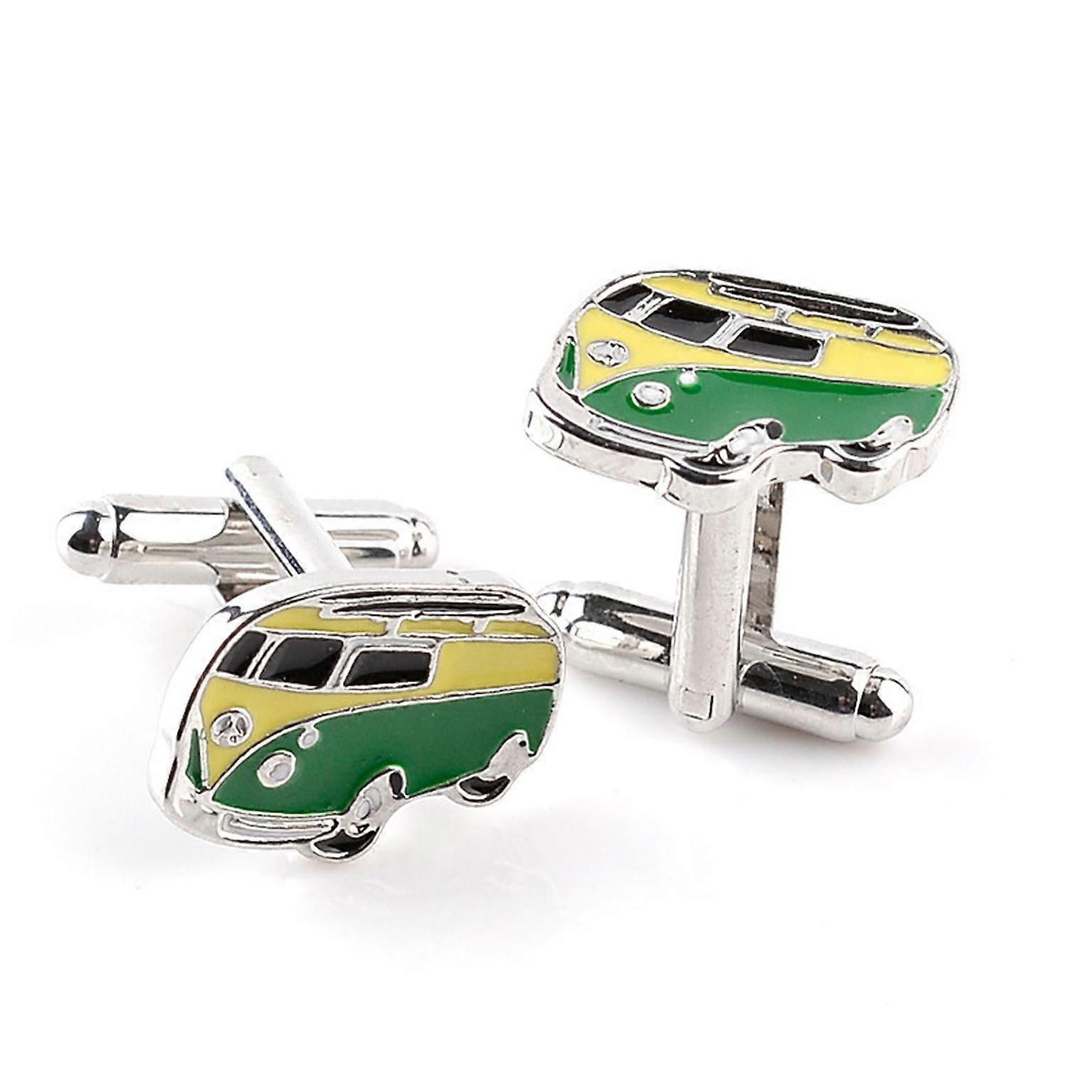 Green bus cufflinks