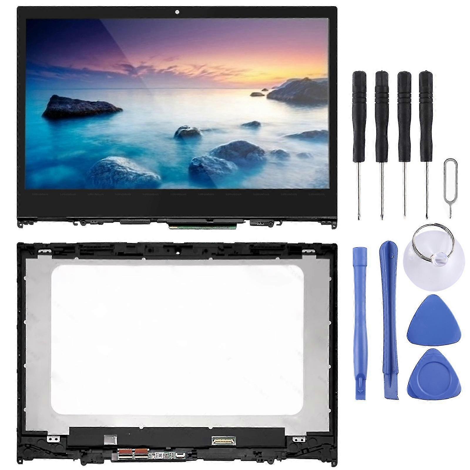 1366 x 768 HD מסך Oem LCD תואם Lenovo IdeaPad Flex 5-14 5-1470 5-1480 Digitizer הרכבה מלאה עם מסגרת (שחור)