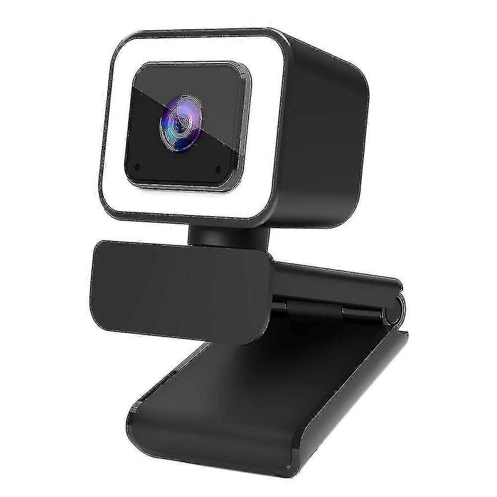 1080p Adjustable Ring Light Webcam With Microphone, Hd Streaming Webcam With Privacy Cover, Usb Cam