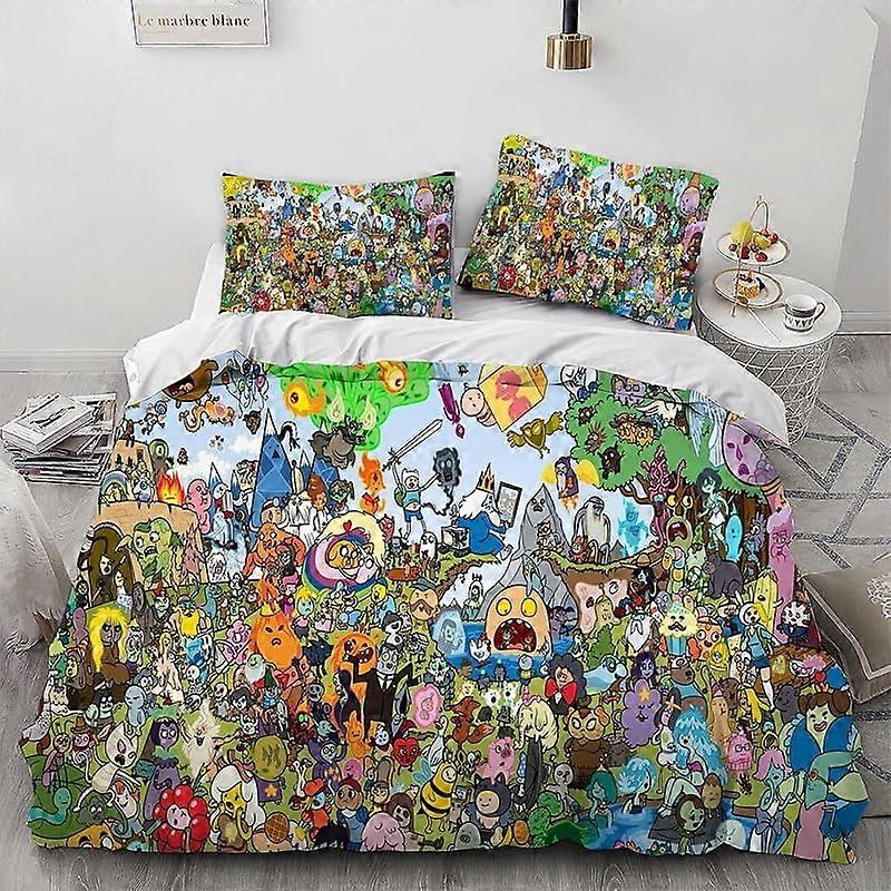 SQ648 Adventure Finn Bedding Set - Comfortable and Lightweight 3-Piece Cartoon Bedding Set (Available in Multiple Sizes) HZ648