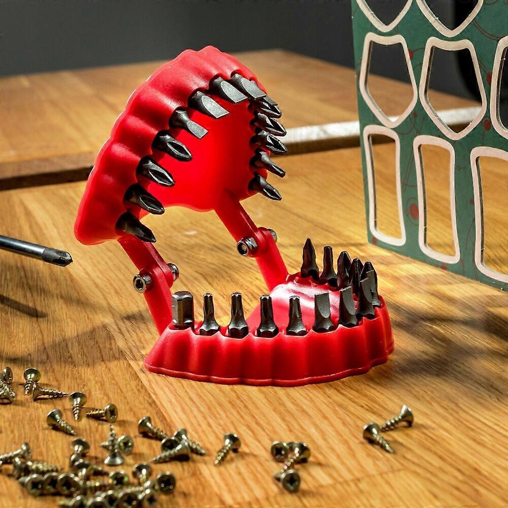 False Tooth Denture Drill Bit Organiser Holder Teeth Model Design Fits 28 Bits