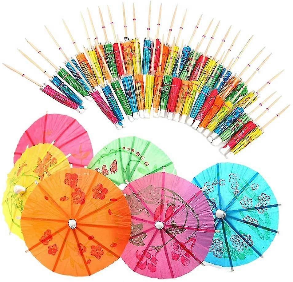 50pcs كوكتيل مظلة يختار ورقة مظلة شرب العصي الخشب كب كيك تويبرز