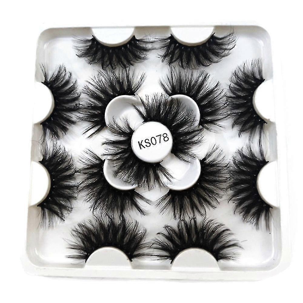7 par lang tett wispy fluffy øyevipper 3d mink falsk lash forlengelse