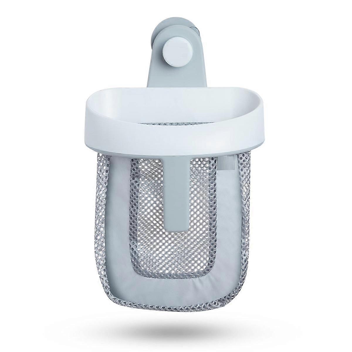 Hanging Bath Toy Storage with Quick Drying Mesh, White & Gray