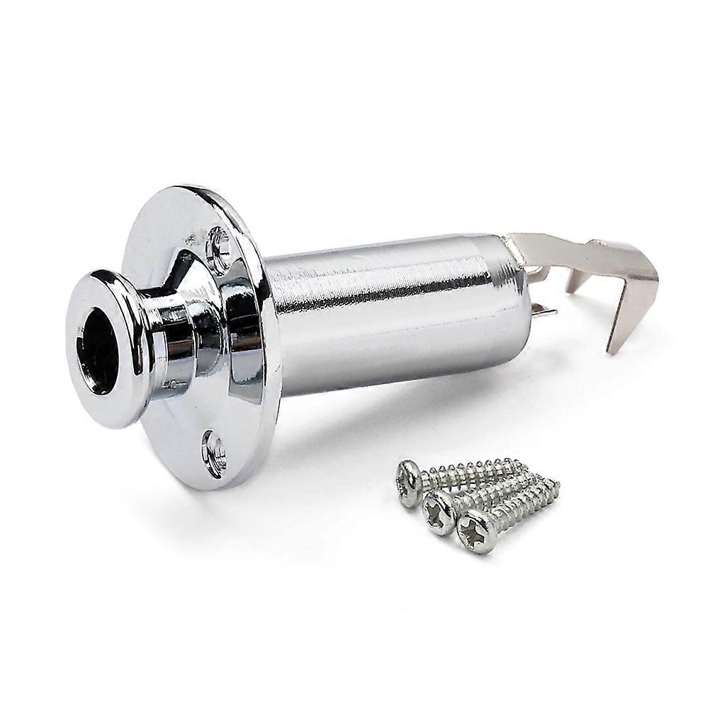 Threaded Stereo Mono Cylinder Saída Jack Flush End Pin Strap Button Jack 1/4 polegadas 6.35mm Guitarra Acústica Guitarra Baixo