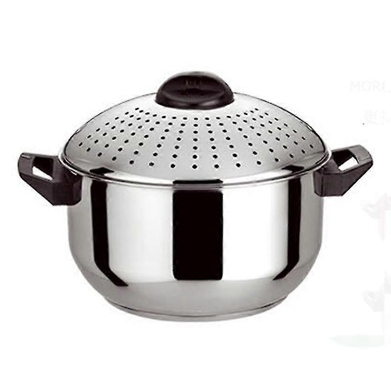 ステンレススチール麺ポットストレーナーインサートストックポットパスタストックポット調理器具用蓋付きステンレススチール16cm