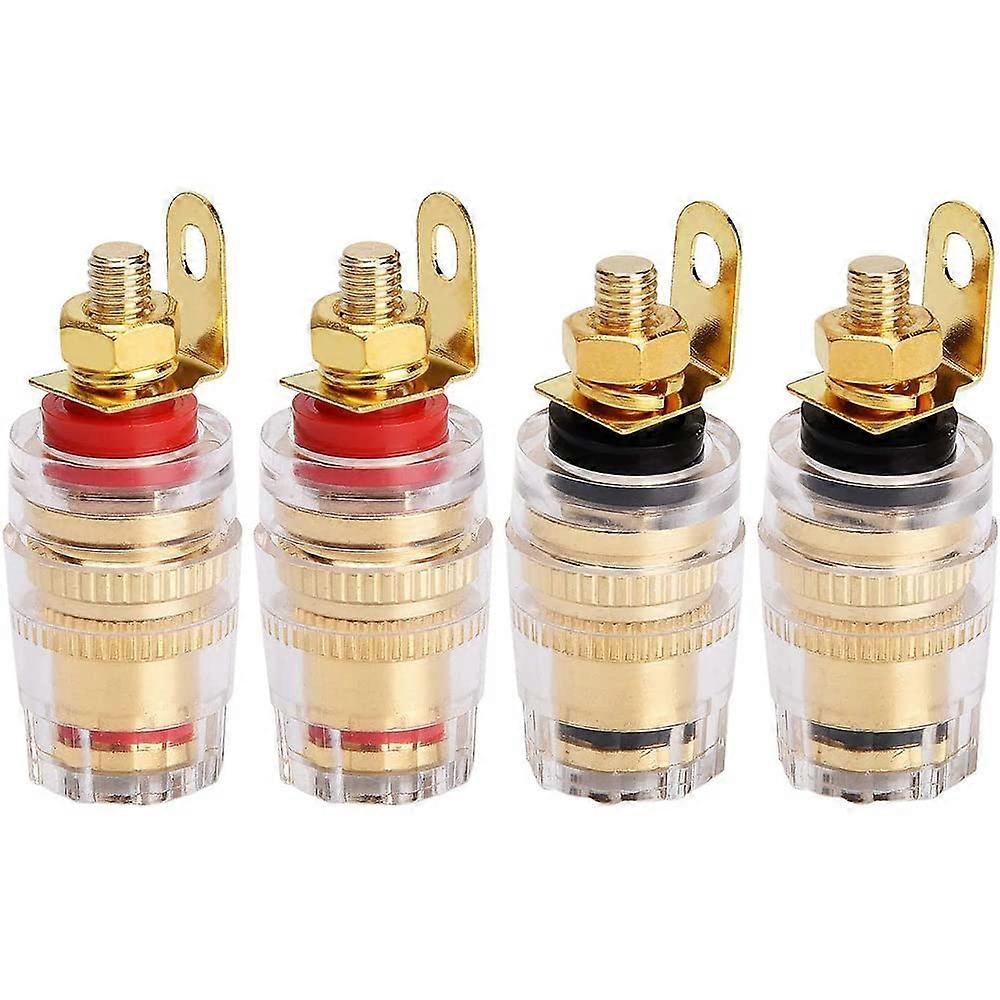 4pcs 4mm Banana Plug Connector for Amplifier Speaker Terminal Wall Plate