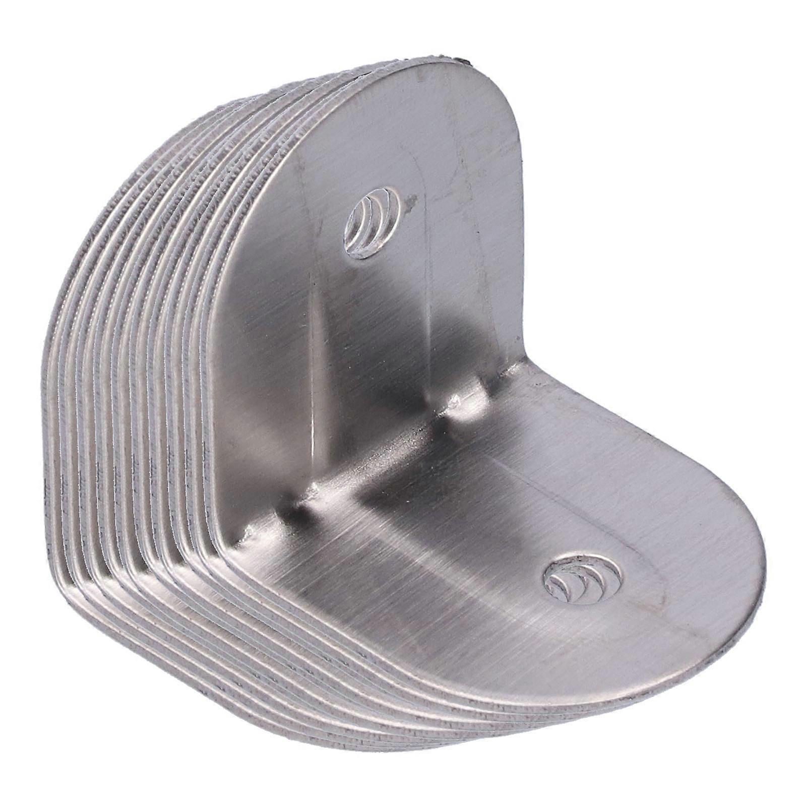 10 x Stainless Steel Right Angle Corner Brackets for Shelves Furniture Reinforcement