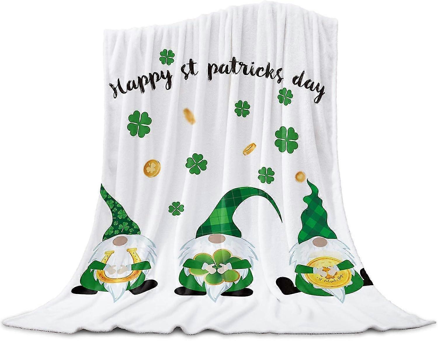 بطانية عيد القديس باتريك رمي بطانيات وأغطية قنابل لطيفة ، بطانية عملات ذهبية من البرسيم من شامروك لأريكة سرير الأريكة ، Sids10803