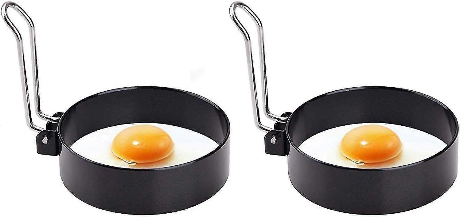 2 Pack Egg Ring, Non Stick Egg Rings,poached Egg Rings,egg Frying Rings (10.2cm2.1cm)