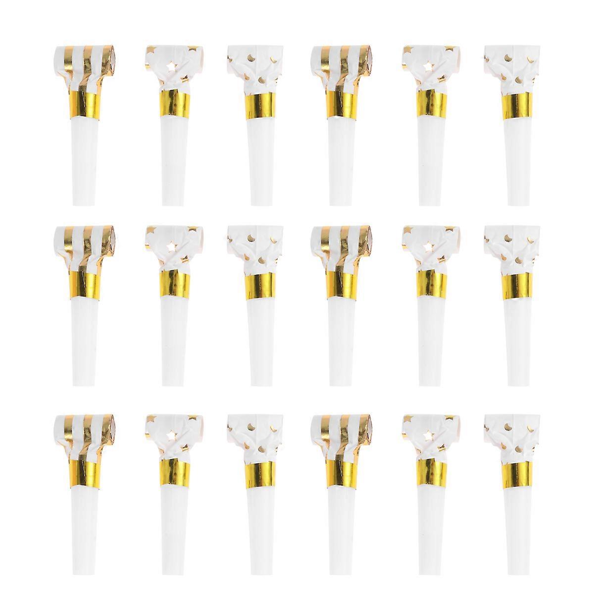 30 PCS Estampage À Chaud Sifflets Drôle Partie Éruption Jouet Créatif Fête Atmosphère Sifflets Portable Enfants Partie Éruption Jouet D’or