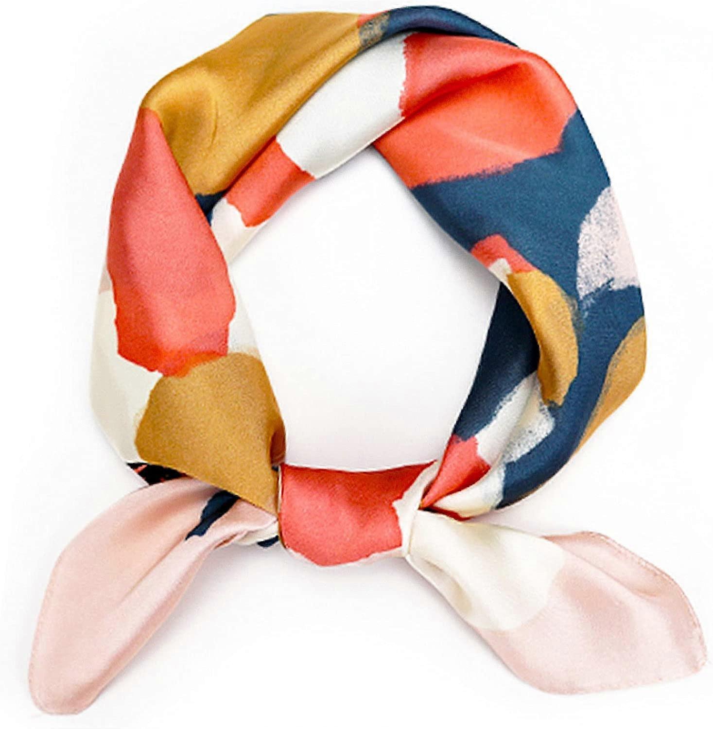 Écharpe de cheveux pour femmes de mode Turban en soie léger Turban carré 27,527,5 pouces