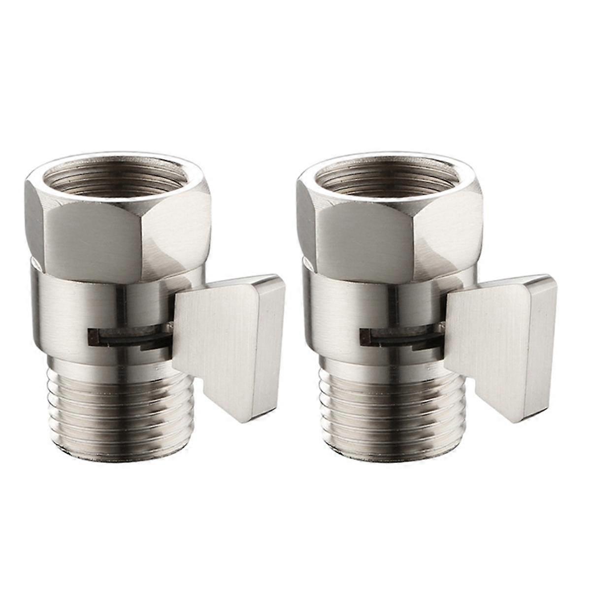 2PCS Shower Head Flow Control Valve, Straight-Way Valve 4 Points G1/2 Switch Valve, Switch Shower S