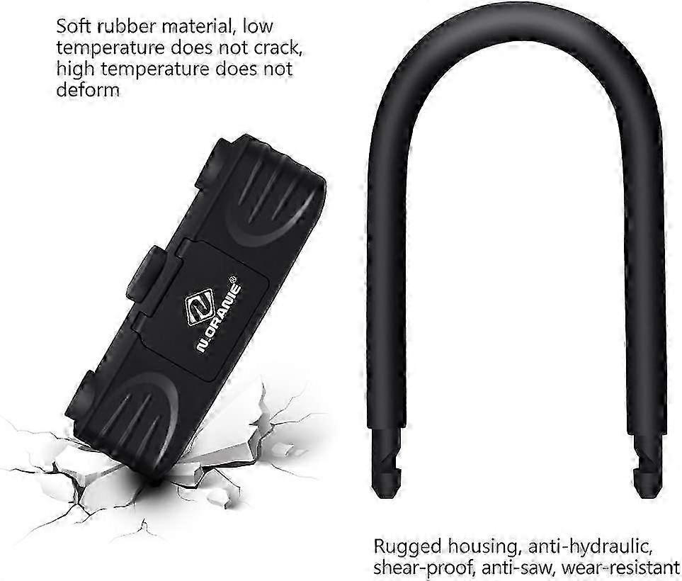 U-Shaped Bike Lock, 4-Digit Code Bike Lock Resettable Combination Bike/Scoote/Motorcycle/Bicycle/Door Lock, Made of Hardened Steel PVC Coated, Effecti