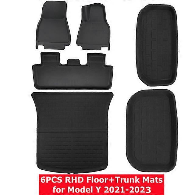 Car 3D Floor Mats for Tesla Model Y Model 3 2023 - 2021 Cargo Trunk Mats Waterproof All-Weather Durable XPE Floor Liners
