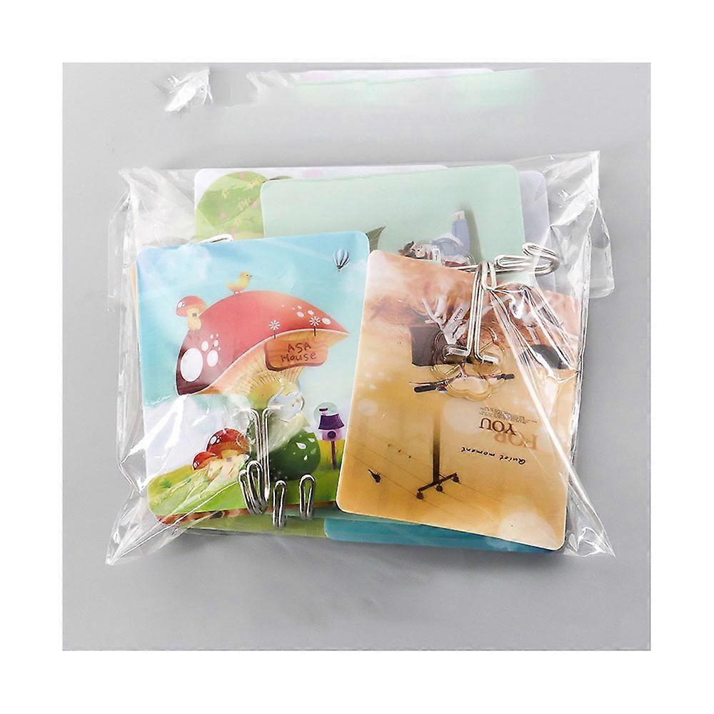 Dww-Ten packs of printed adhesive hooks without nails or punches