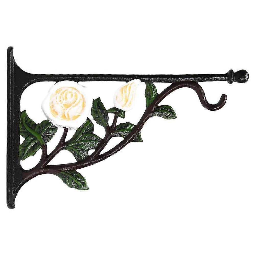 Wall-mounted Iron Flower Basket Hook Creative Rose Pattern Bird Feeder Hanger