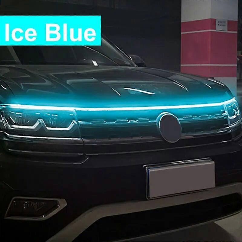 SEAMETAL Car Hood Light Led Strip Dynamic Scan Start Up Hoodbeam Kits 70 Inches Red/White/Ice Blue Waterproof Led Strip LightsMotor Vehicle Lighting