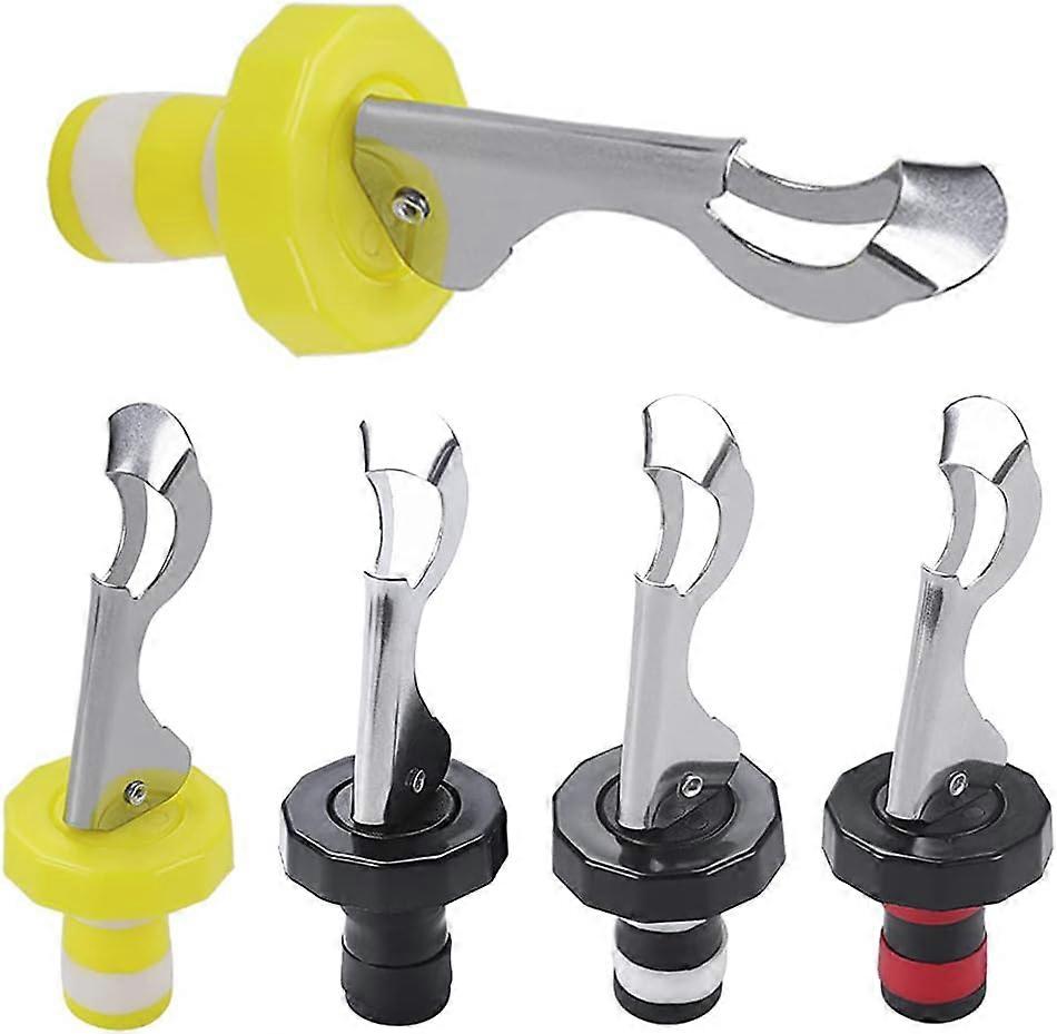 5 Pcs Lever-Arm Bottle Stoppers Wine Bottle Lid Vacuum Plug Expanding Beverage Stopper Reusable Bottle Stoppers Wine Bottle Stopper Suitable for Red a