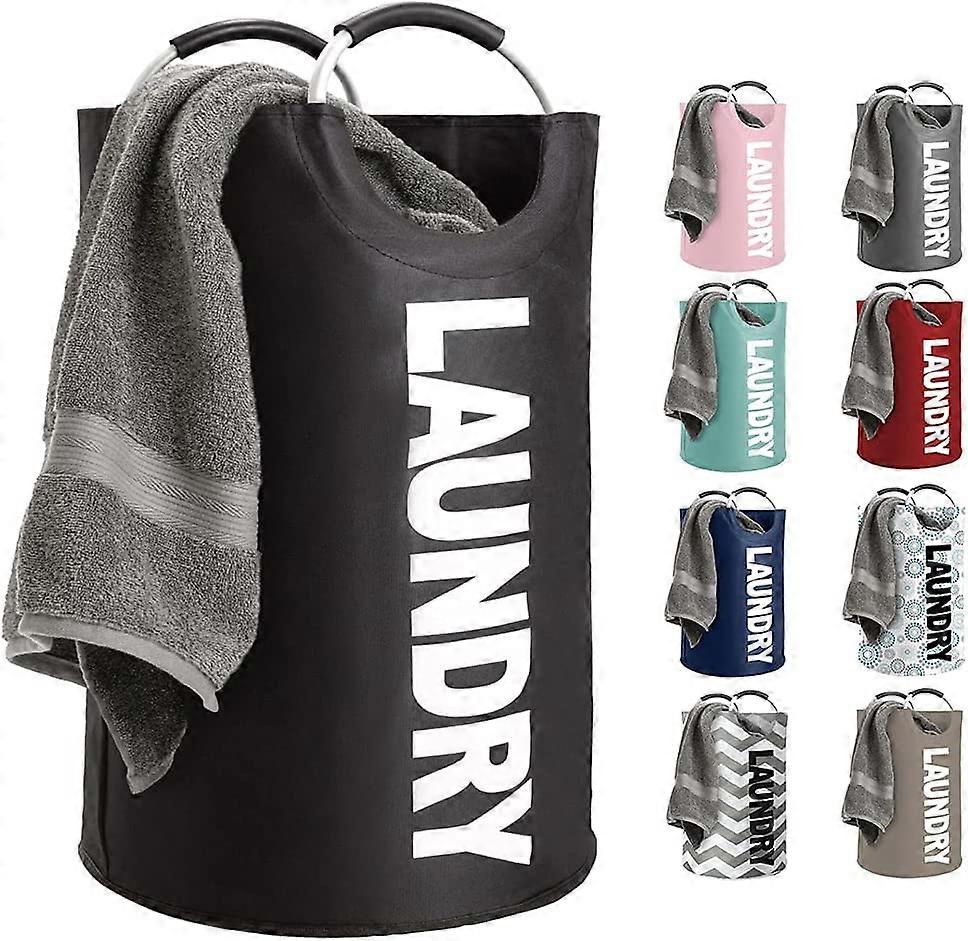 Laundry Basket, Collapsible Fabric Hamper, Padded Handles, Tall Foldable Clothes Baskets
