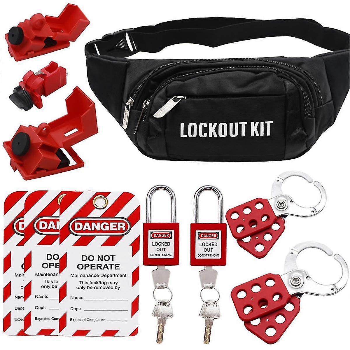 Lockout Tagout Kit, Safety Padlocks, Group Lockout Hasps, Universal Circuit Breaker Lockout With Bl