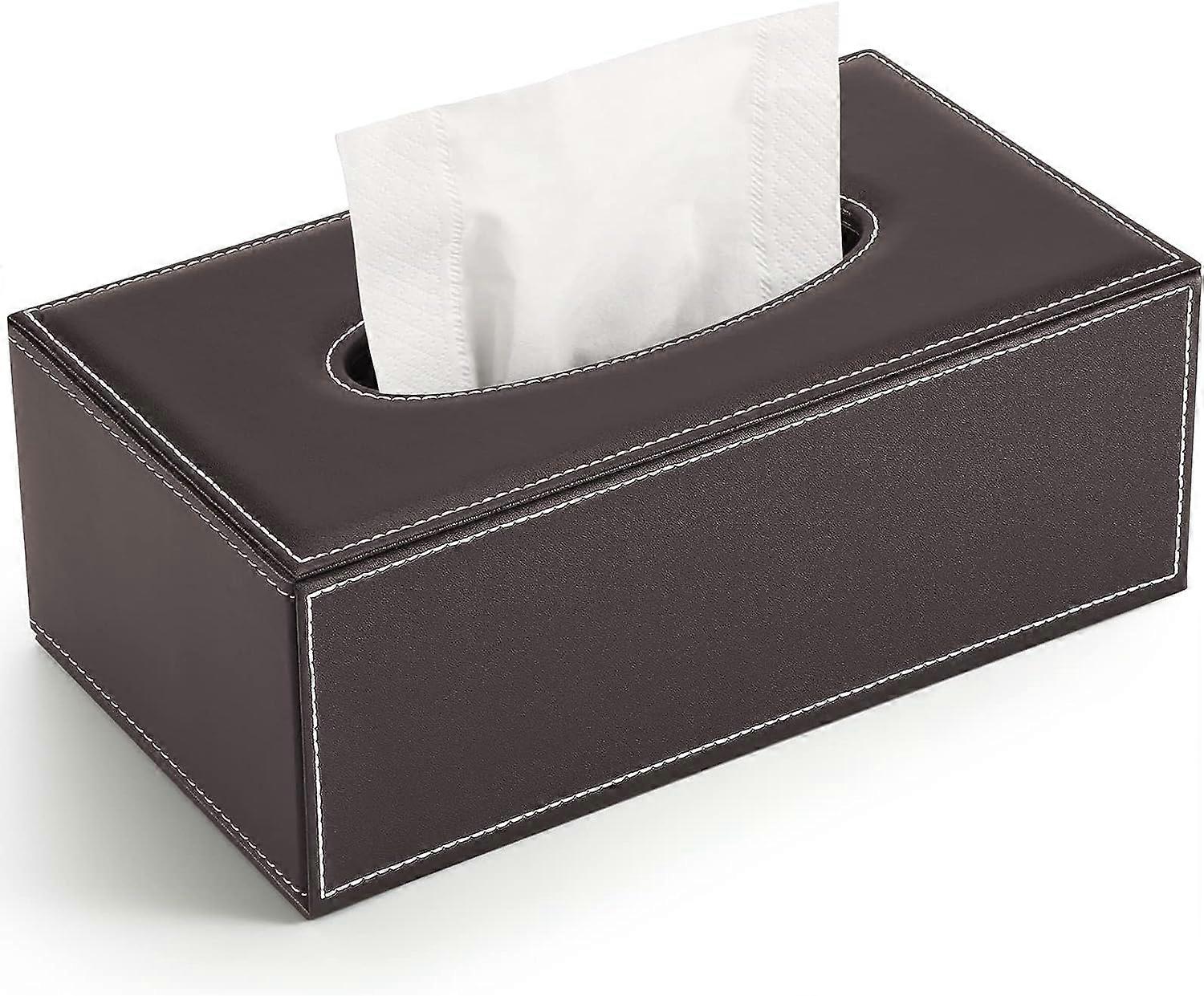 PU Leather Tissue Boxes, Rectangular Tissue Dispenser Tissue Holder for Home Car