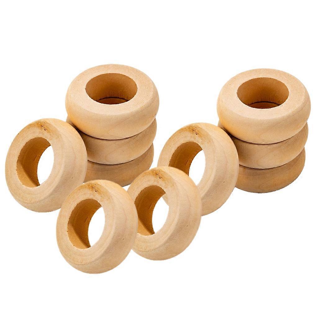Set von 10 Holz Material Serviettenringe Serviettenschnallen Runde Serviette Ringe
