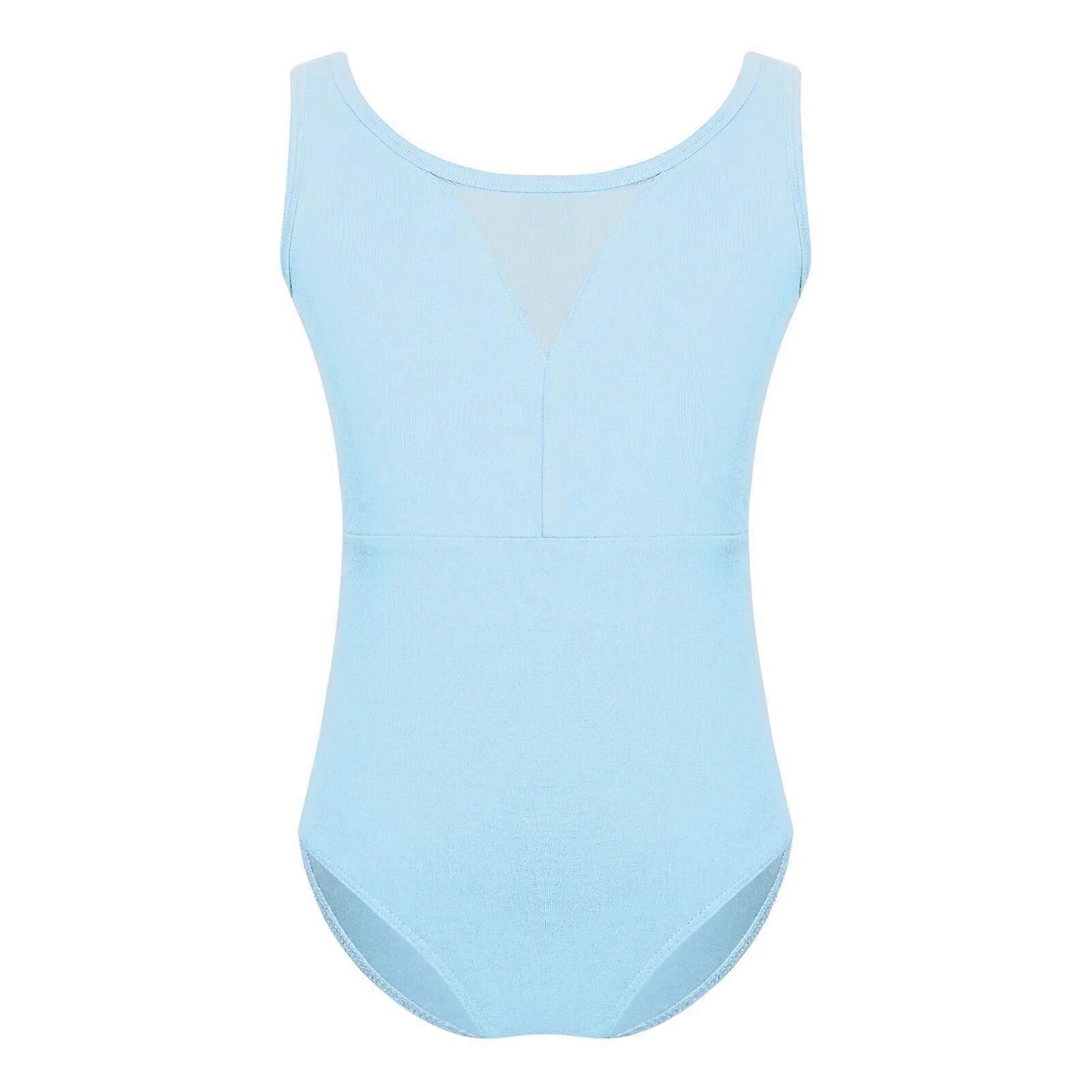 أطفال الجمباز بدلة للبنات بلا أكمام اليوغا بذلة الأطفال شفافة شبكة الباليه الرقص ملابس المراهقين زي التدريب