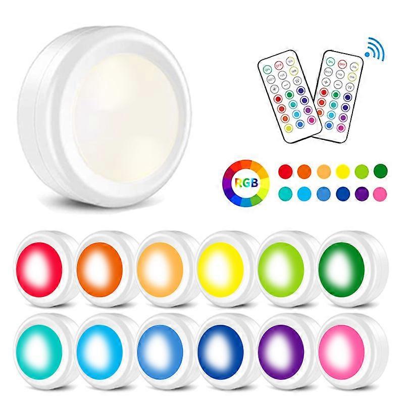 6 Pack LED Puck Lights with Remote Control