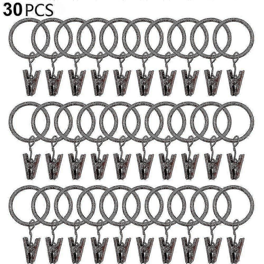 30 Pcs Curtain Rings With Clips,drapery Clips Hooks