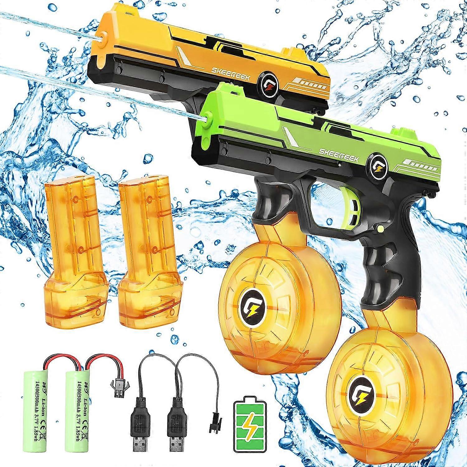 Elektryczny pistolet na wodę - 2 akumulatory Automatyczne pistolety na wodę o dużej pojemności 450 CC + 58 CC