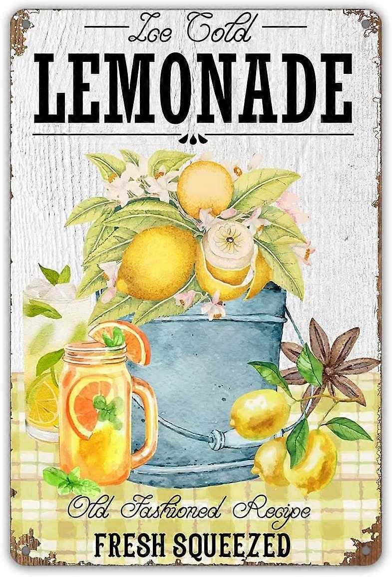 面白いレモンアイスコールドレモネードメタルブリキサイン壁の装飾レモンサイン家の装飾ギフト