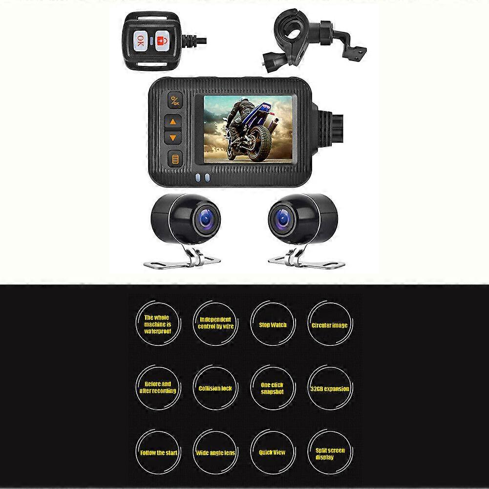 SE20 Impermeabil Motocicletă Dash Cam Față + Spate DVR Conducere Sistem de înregistrare video