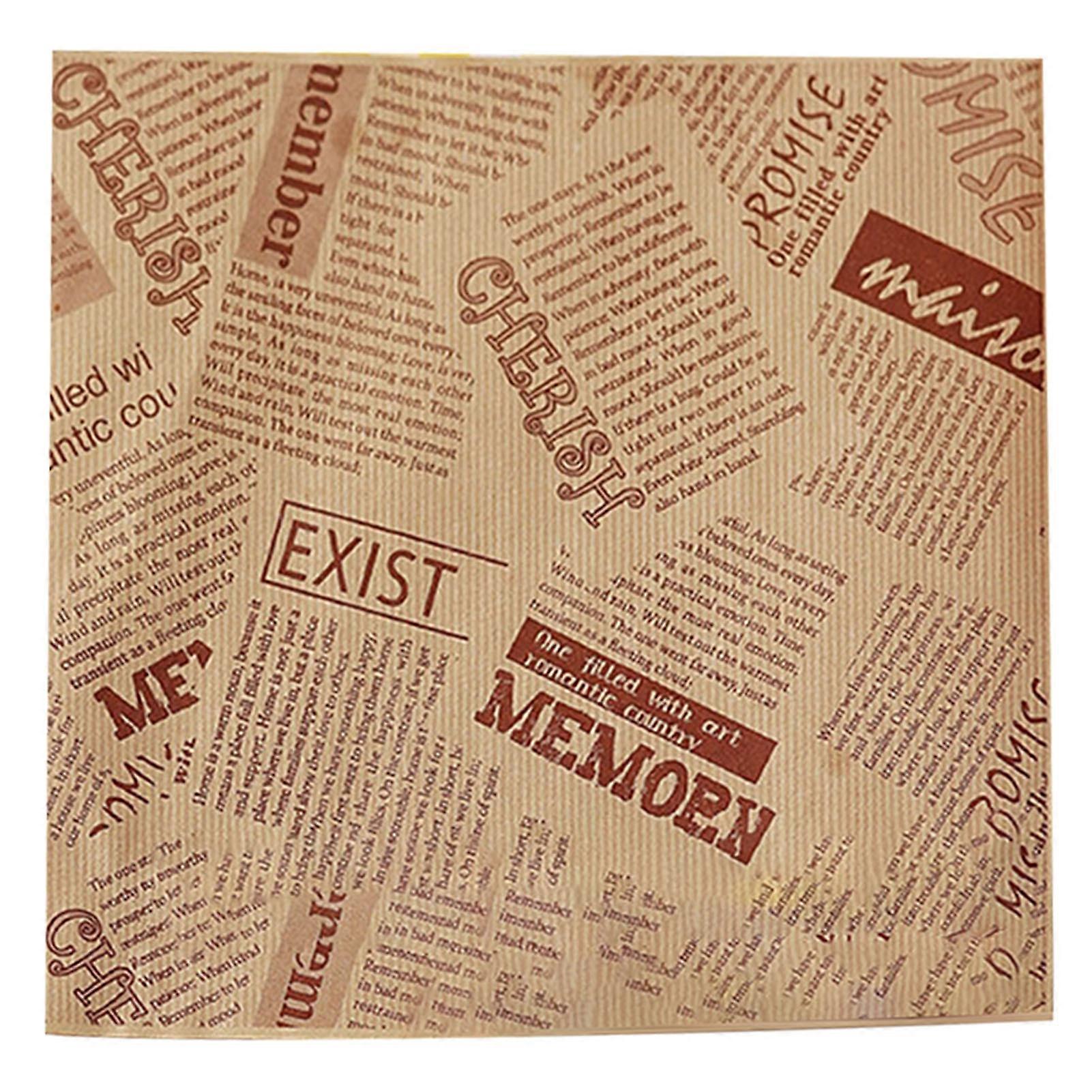 50Pcs/Bag Sandwich Wrappers Clean Easy to Use Sanitary Lovely Clear Pattern Oil Proof Various Styles Yellow Grid Hamburger Papers Bakery Supplies Qing