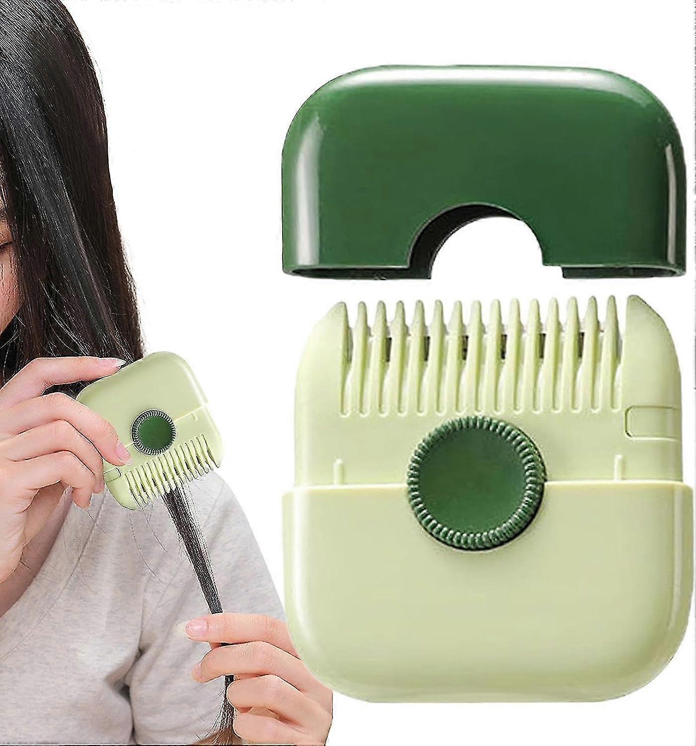 2 in 1 tagliacapelli, tagliacapelli split end, taglio e finitura dei capelli 2 in 1 frangia, rasoio a pettine a doppia faccia tagliacapelli-verde