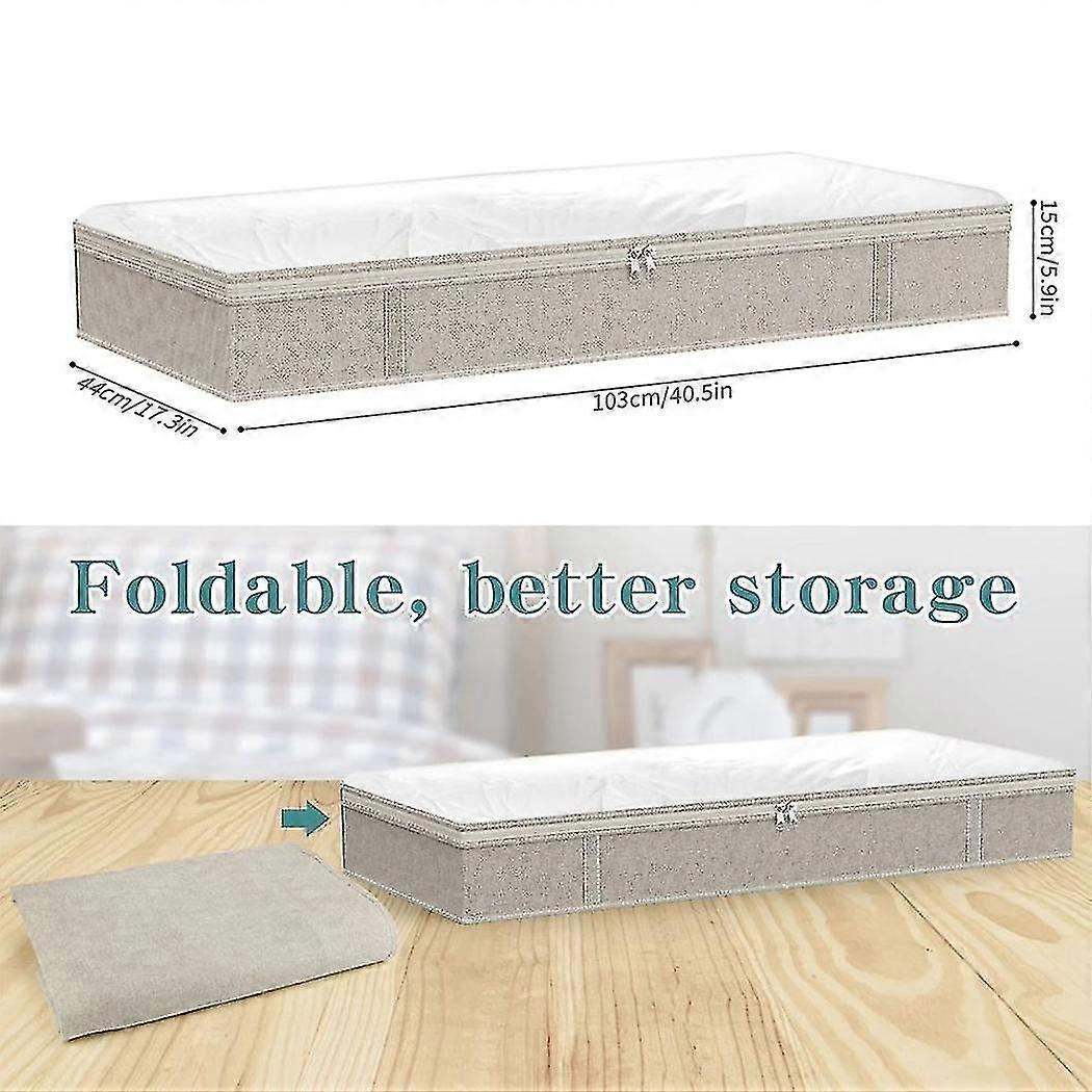 Foldable Under Bed Bags Large Under Bed Storage Boxes Thick Breathable Underbed Clothes Storage Bag