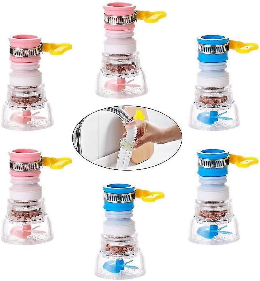 6-Piece Faucet Splash-Proof Filter Purifier ( , Pink)