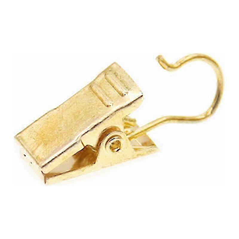 100 קליפסים קטנים לוילון נחושת, מלחציים מתכת קליפסים וילון מקלחת נירוסטה עם וו לחדר אמבטיה זהב s202412121175