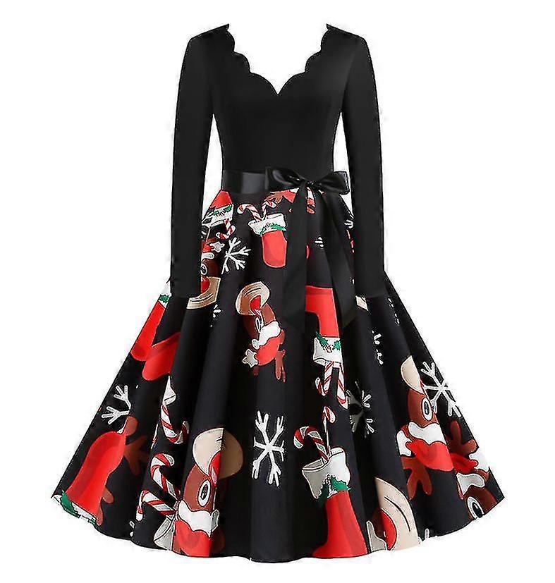 Femeile rochie de Crăciun Desene animate Santa Snowman Snowman Snowflake Prezent / cadou