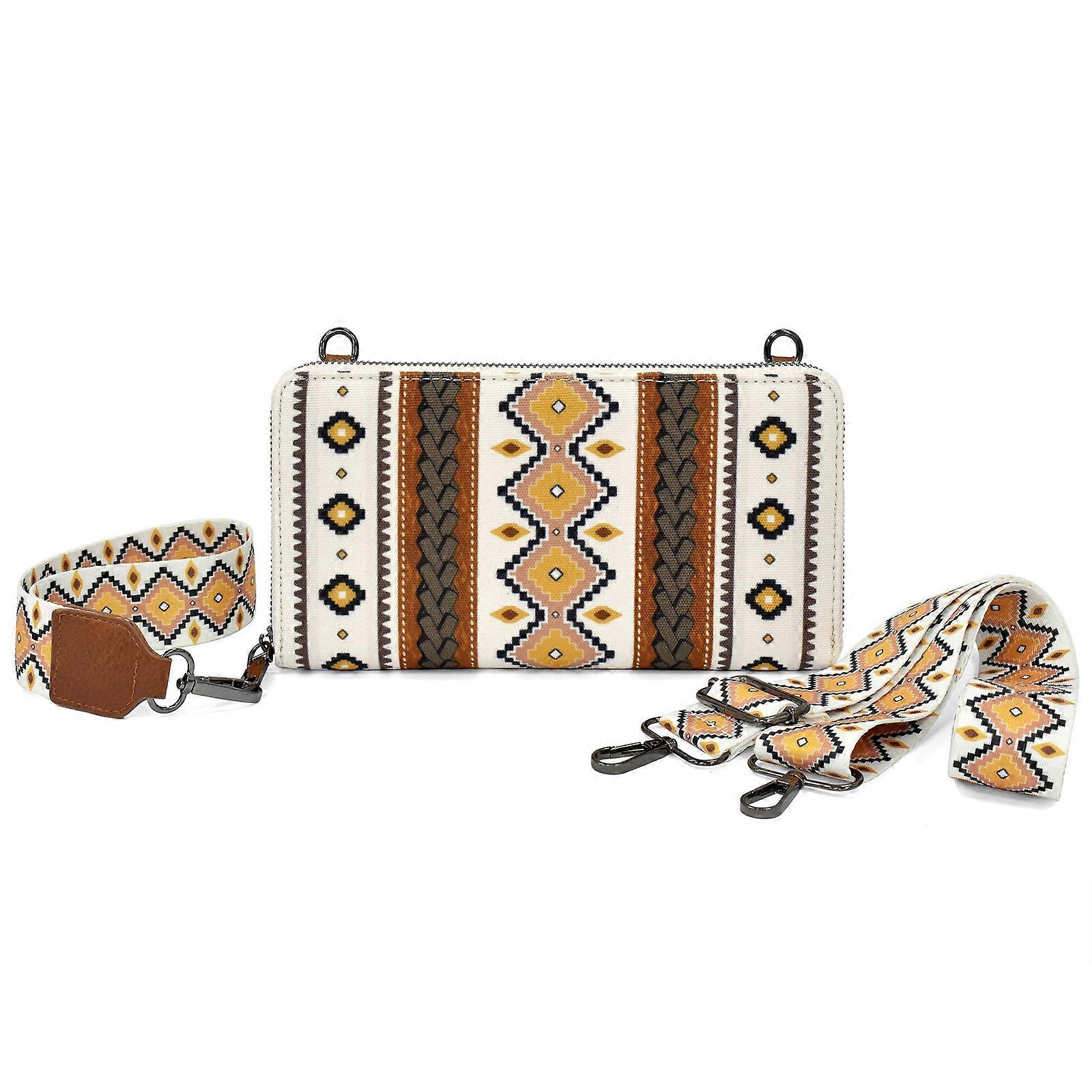 2024 Wrangler Wallet Bolsa Western Aztec Clutch Wristlet com titular de cartão de crédito