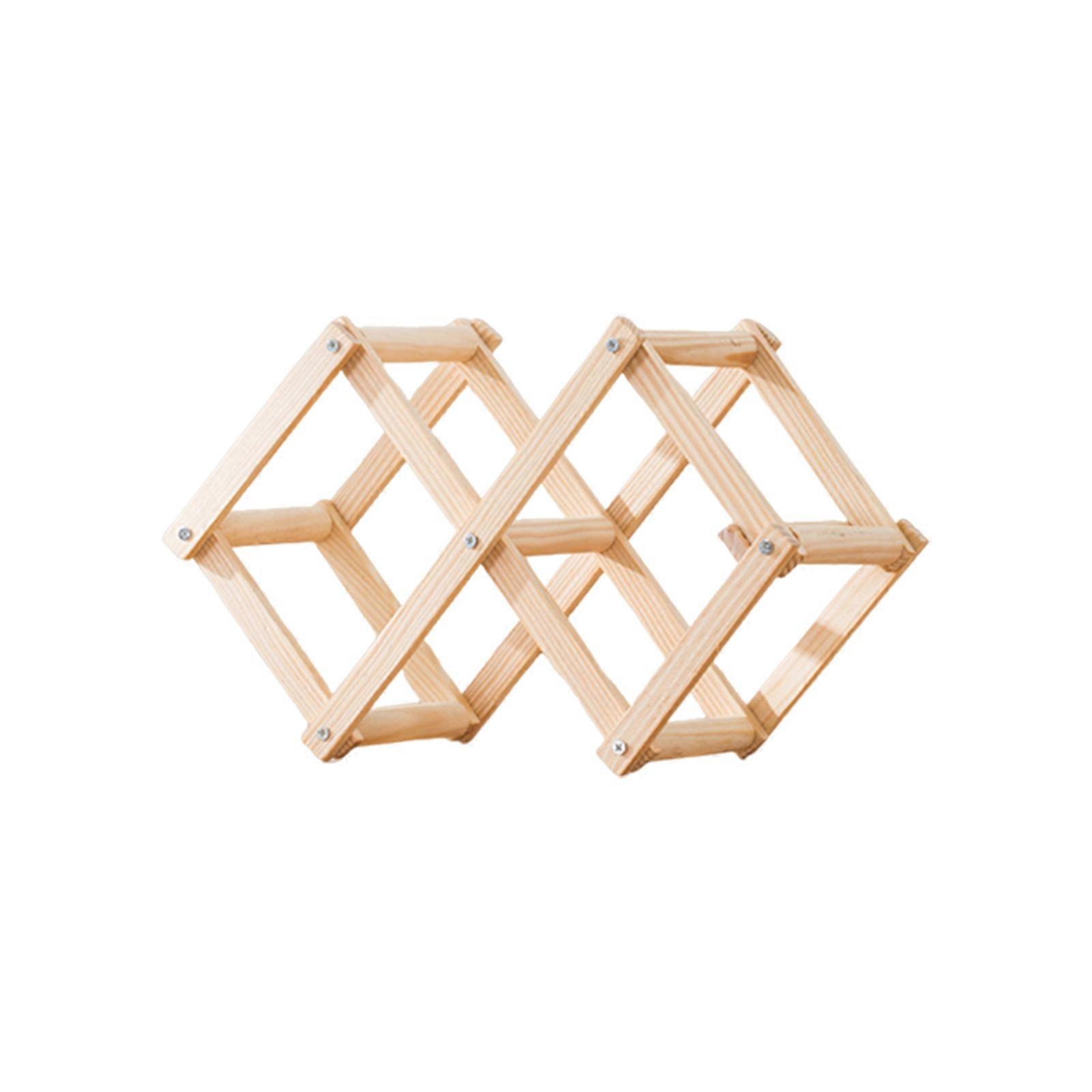 Wooden Wine Storage Rack Bee-Shaped Design No Assembly Required Horizontal Bottle Placement Moist Cork 3-10 Bottles Versatile Display Organizer