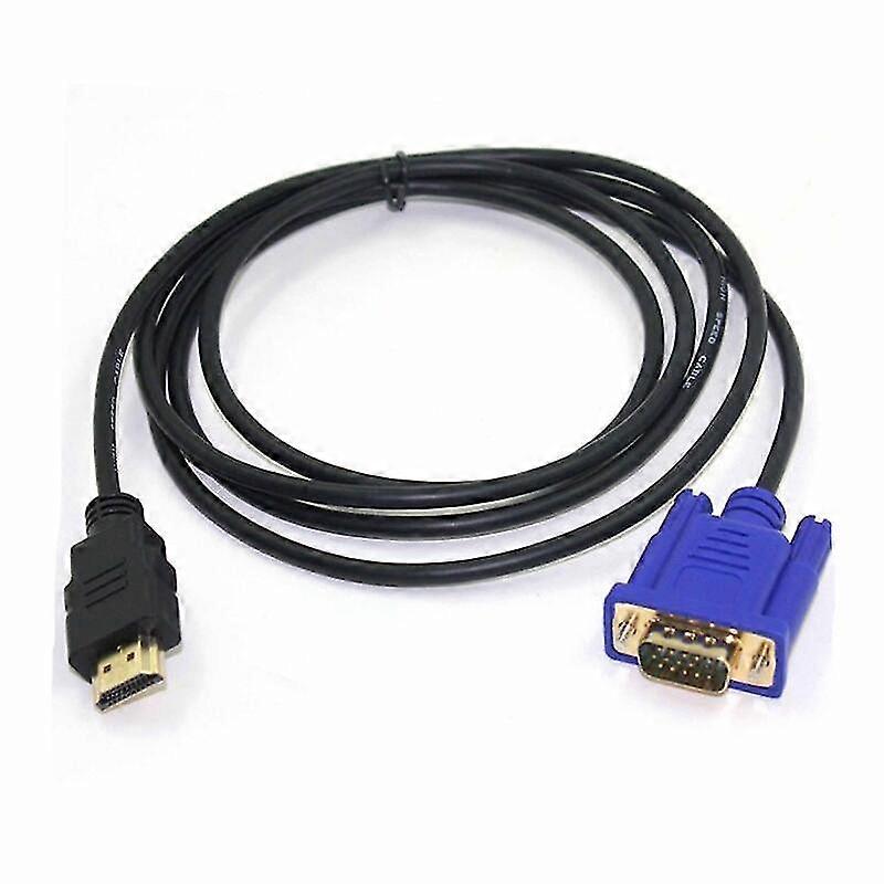 Câble HDMI Mâle vers VGA Mâle + Jack 3.5mm, Longueur 1.8m - Noir - Français