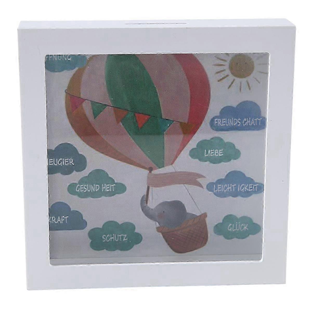 子供の貯金箱、お金の贈り物、3D額縁、木製の貯金箱、赤ちゃんのための現金貯金銀行、Bi