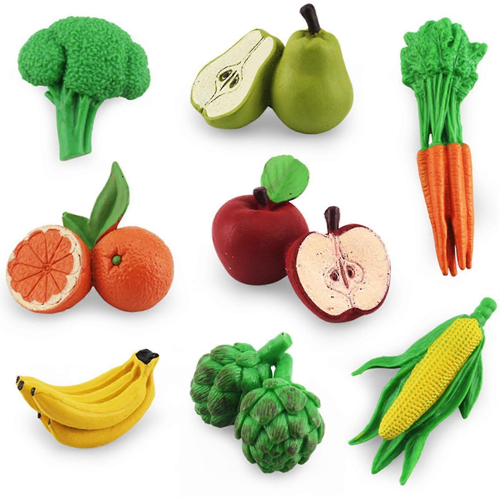 8pcs Simulation Fruits Vegetables Models Creative And Realistic Action Figures For Home Car Office Decoration