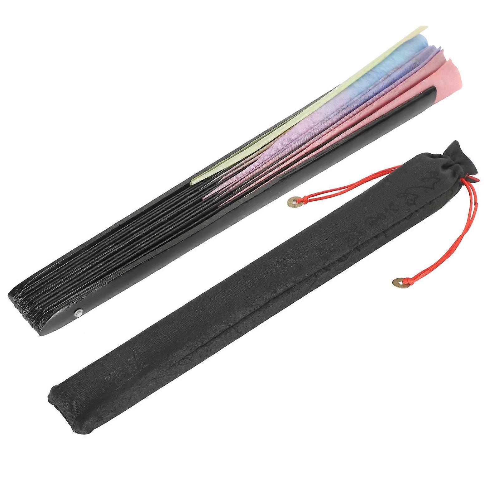 Folding handheld fan with bag for holiday decoration gift