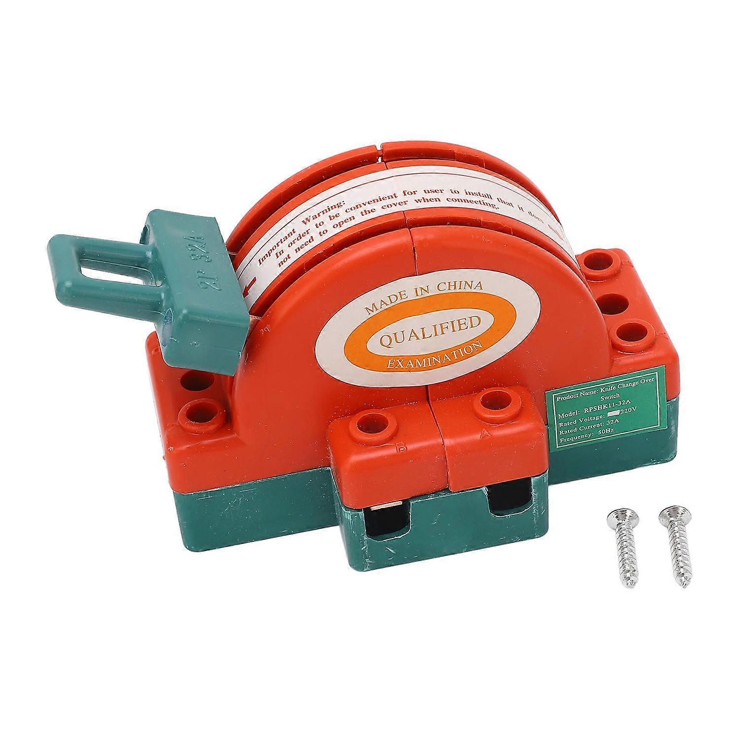 DPDT Disconnect Knife Switch Power Reverse Change Over 2 Pole Double Throw AC220V 32A 