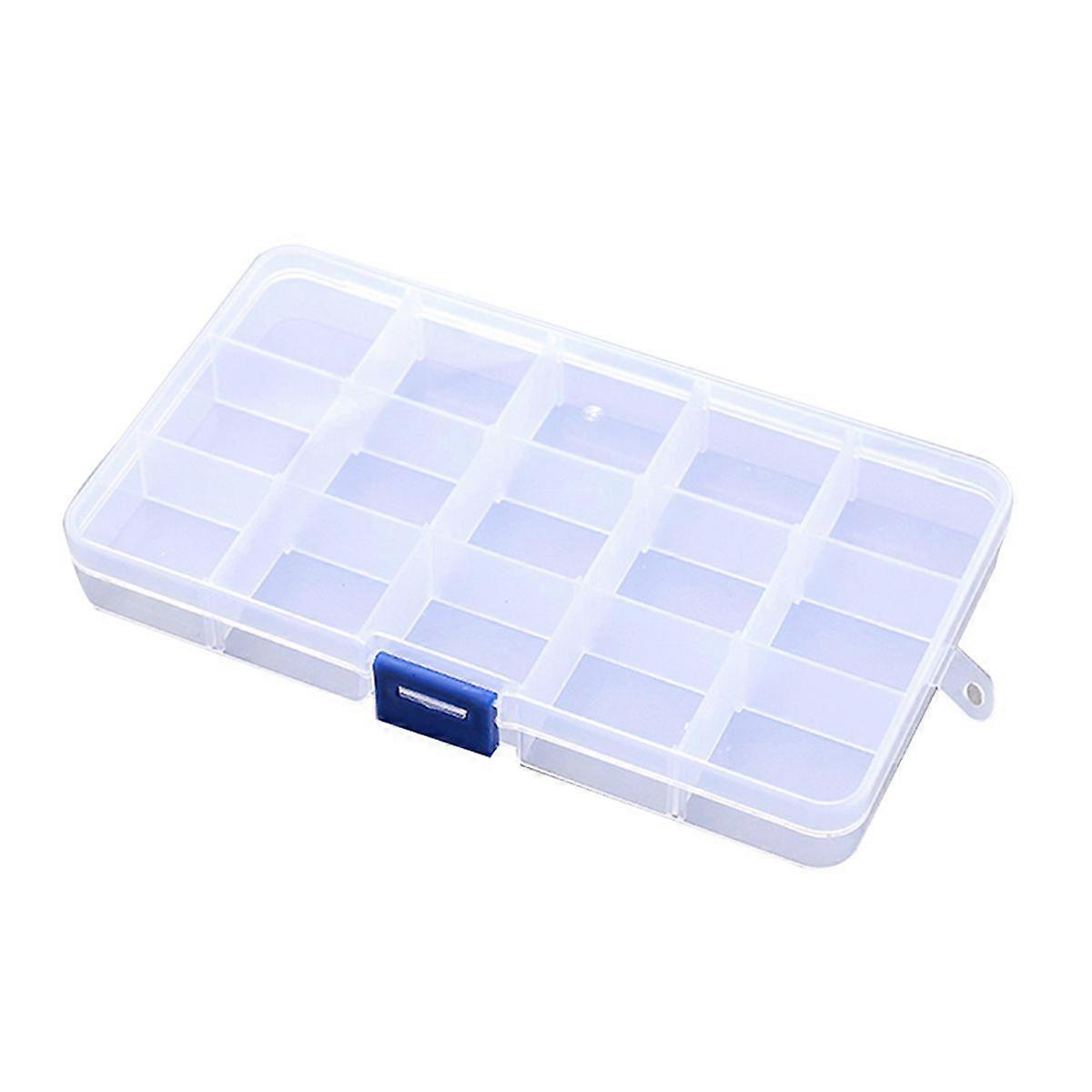 15 Compartments Storage Box Transparent Adjustable Items Organizer Container(15 Grids)